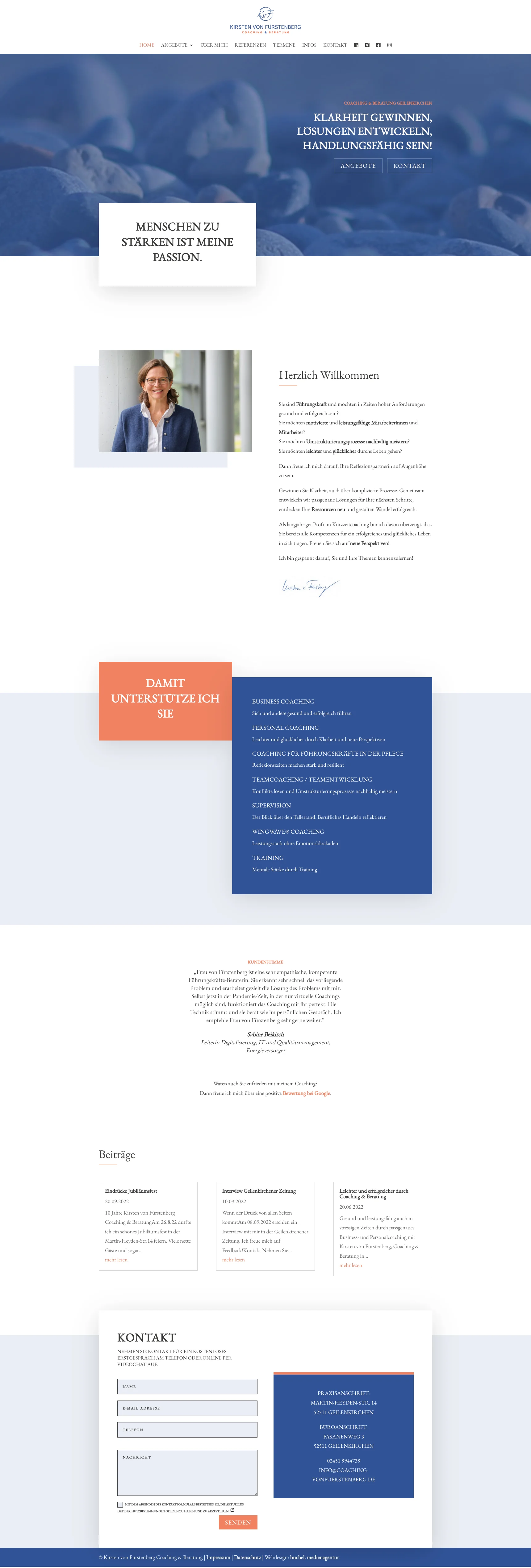 Coaching Beratung Geilenkirchen Kirsten von Fürstenberg