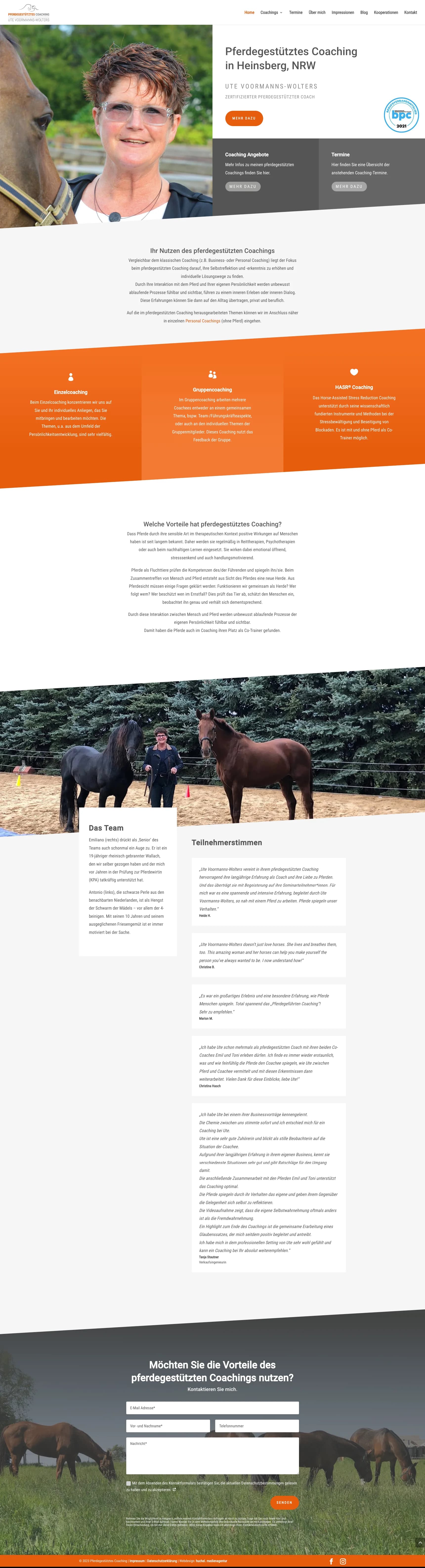 Pferdegestütztes Coaching Heinsberg NRW Ute Voormanns Wolters