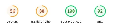 PageSpeed Vorher Mobil