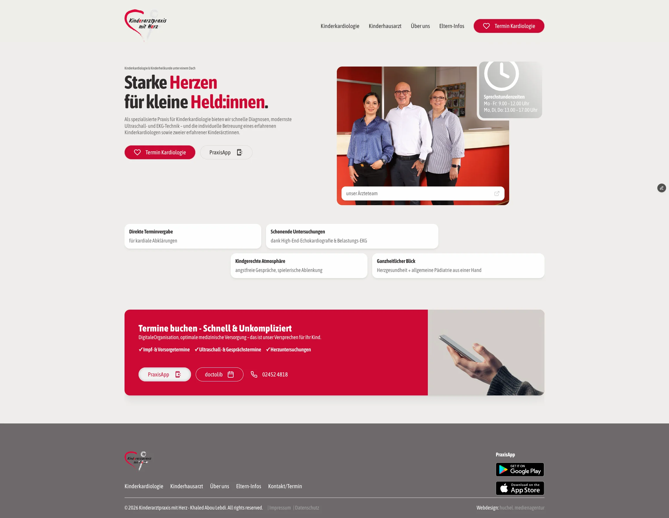 Website Kinderarztpraxis mit Herz